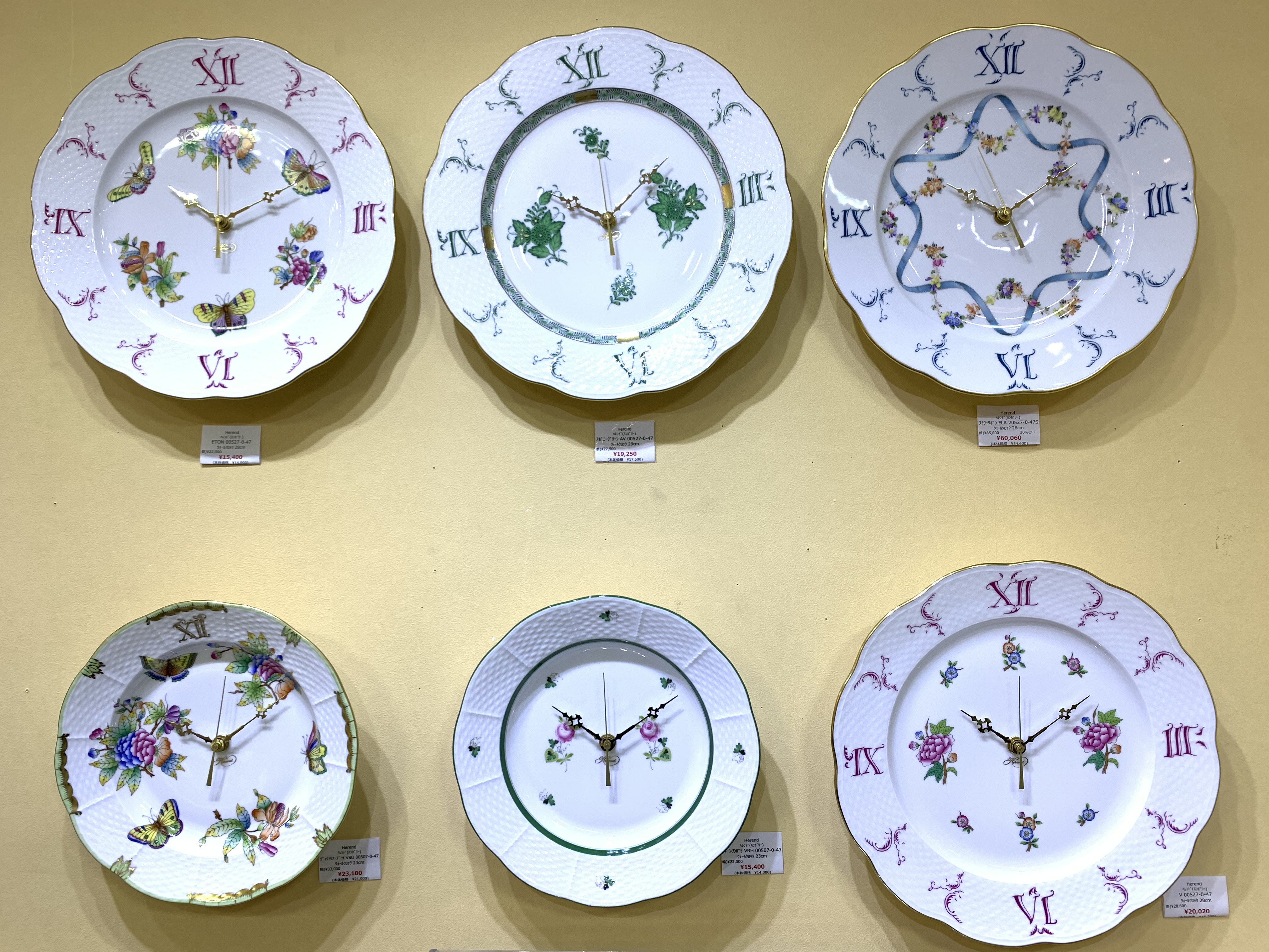 新品⭐︎HEREND ウィーンの薔薇 ウォールクロック 28cm